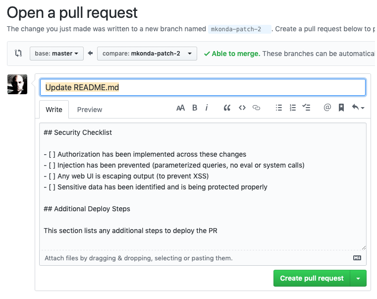 Pull request sample